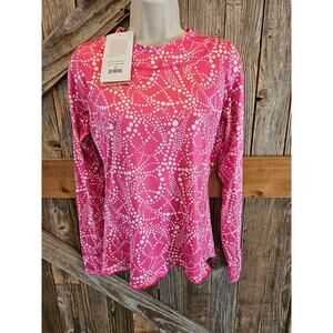NWT X by Gottex Kate Mockneck Zip-Up Pullover geometric golf UPF protect XS